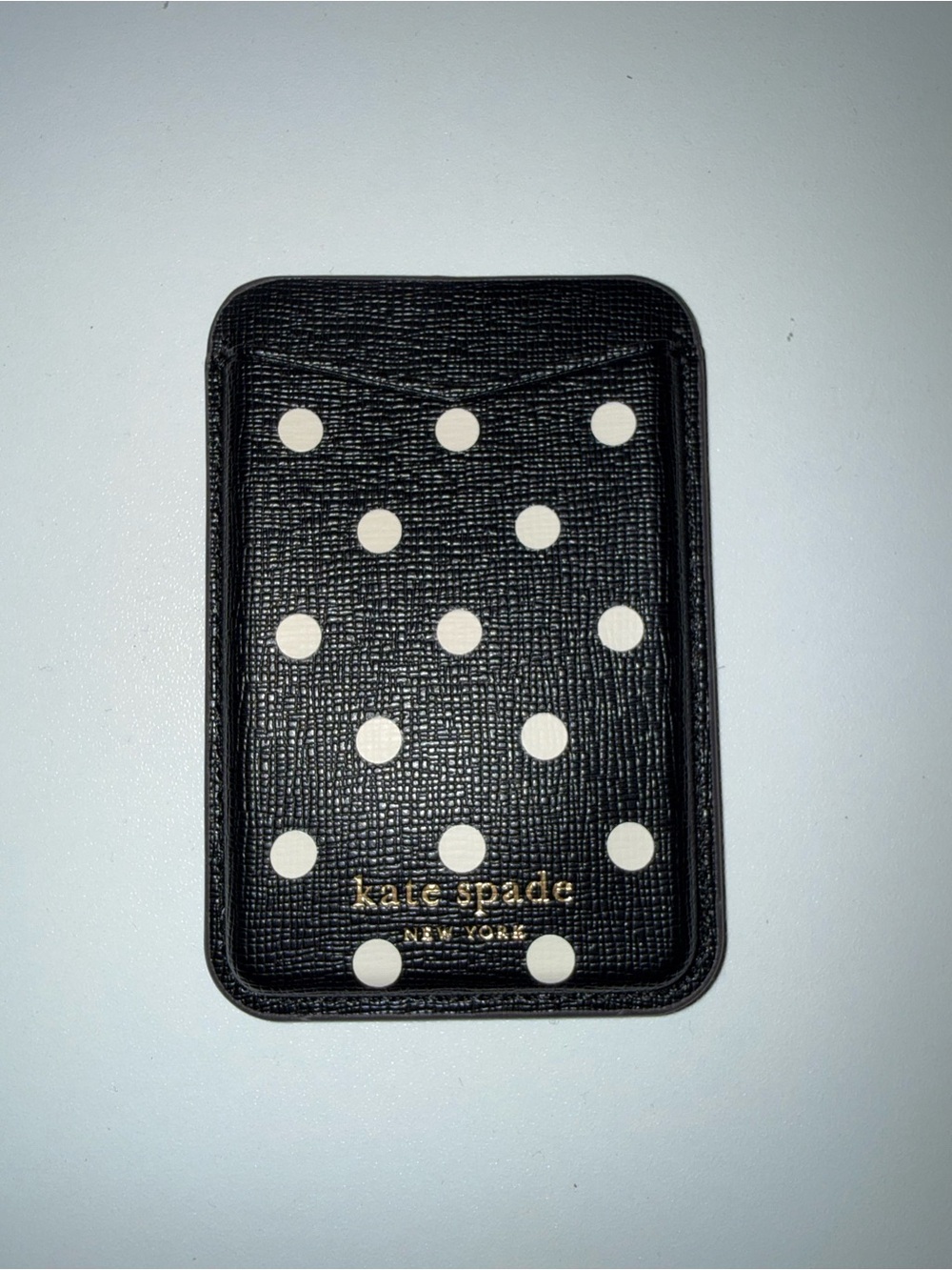 kate spade x Target Black and White Polka Dot magnetic Card Sleeve for phone